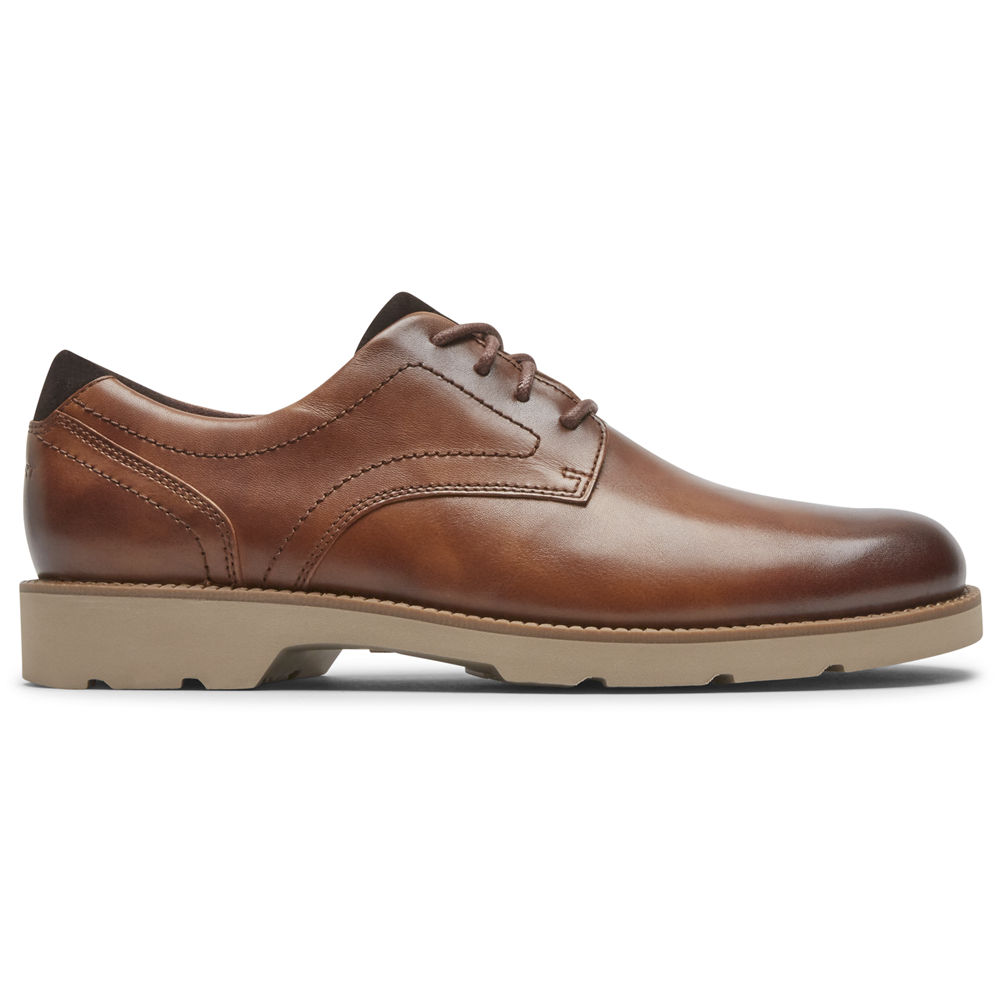 Oxfords Rockport Hombre Mexico - Bradlee Plain Toe Marrom - INHLK8769